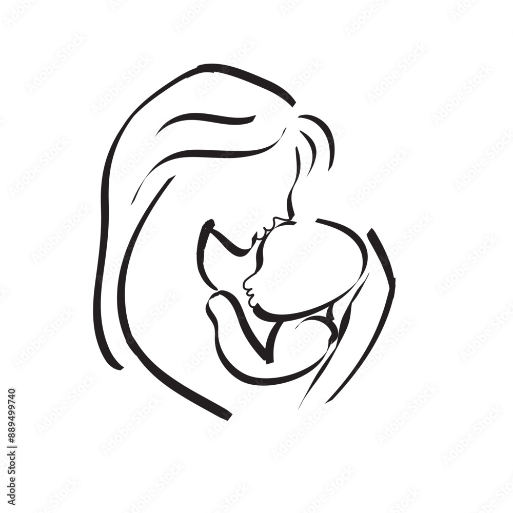 illustration of an hand holding an child illustration of an hand holding an child