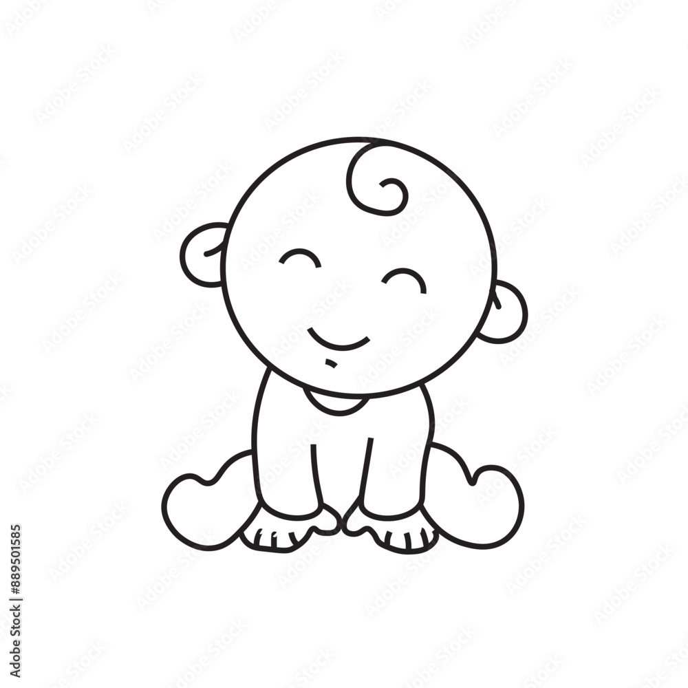 child with cute smile. baby child, illustration of an child on white background child with cute smile. baby child, illustration of an child on white background