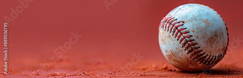 Wallpaper Mural Used Baseball On Red Textured Background Torontodigital.ca