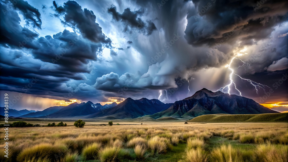 Dramatic sky, dark night, thunderstorm Dramatic sky, dark night, thunderstorm