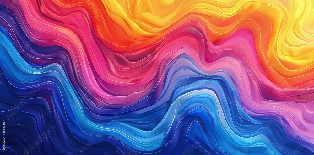 Abstract Colorful Wavy Lines Design Background
