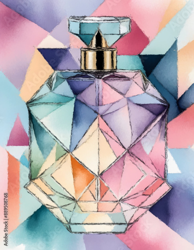 Digital Illustration of Perfume Bottle