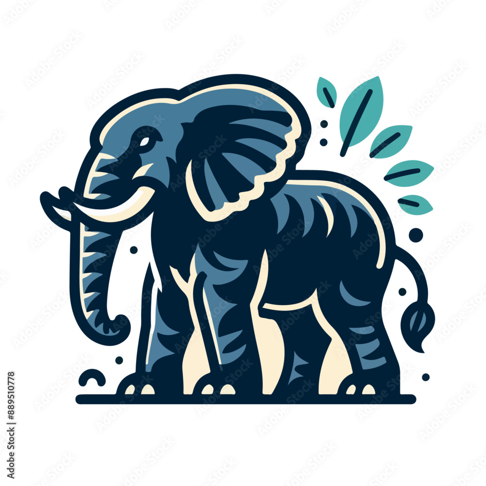 Obraz premium flat vector logo of an elephant.