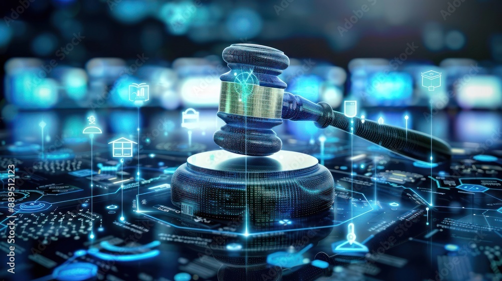Obraz premium Digital Gavel: Law & Technology