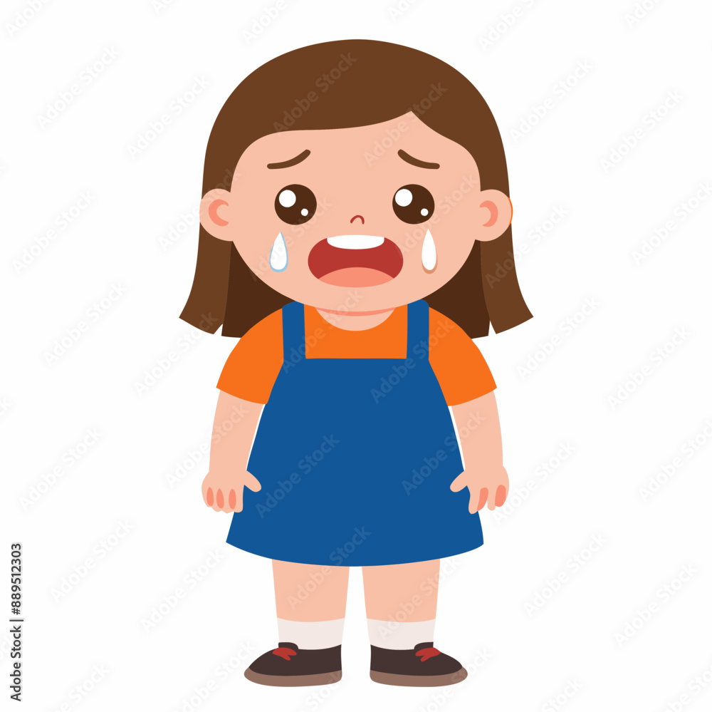 happy cute little kid girl stand while crying happy cute little kid girl stand while crying