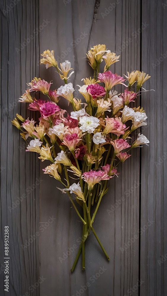 Statice flower bouquet on wood background Statice flower bouquet on wood background
