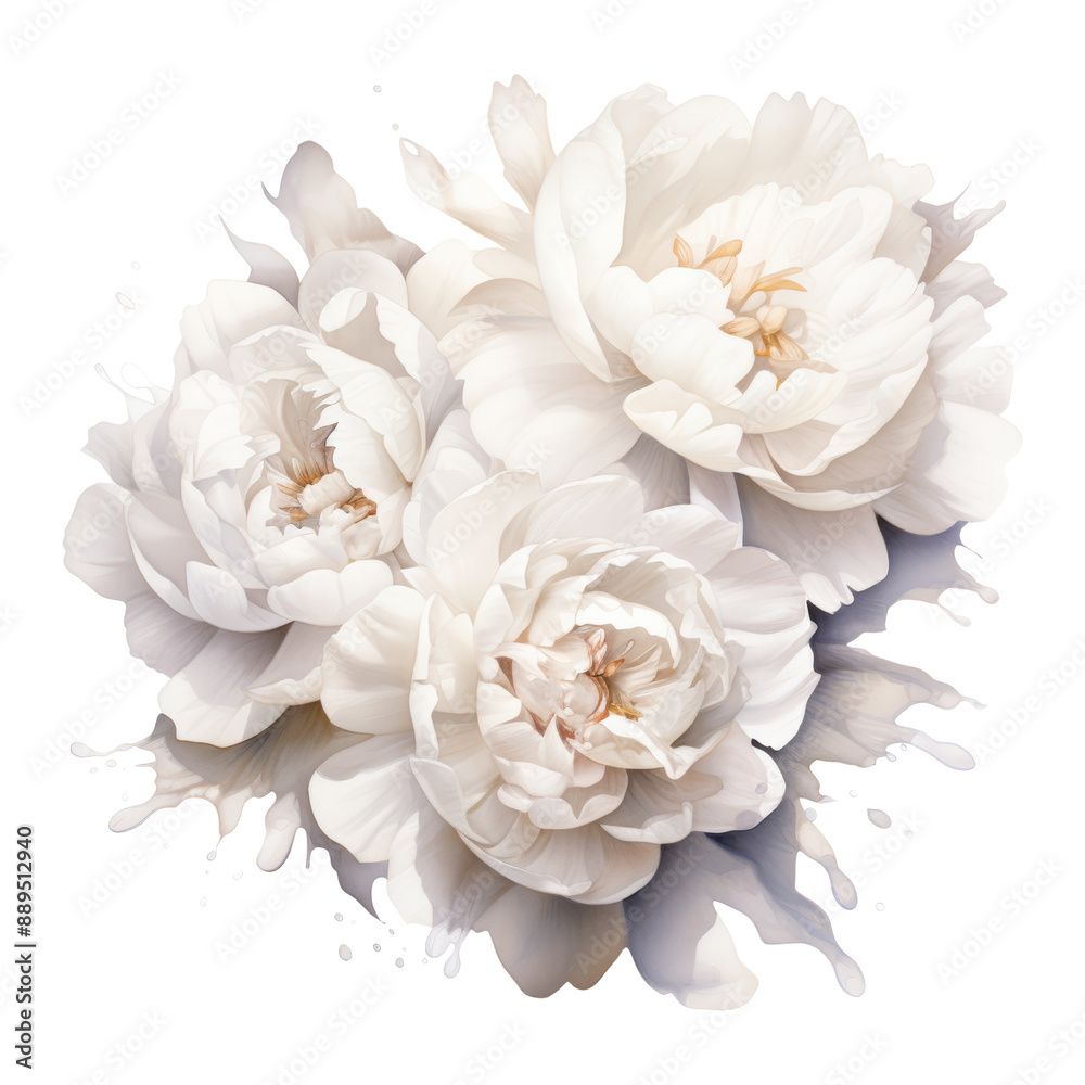 bouquet of white rose flowers watercolor isolated on transparent background cutout bouquet of white rose flowers watercolor isolated on transparent background cutout