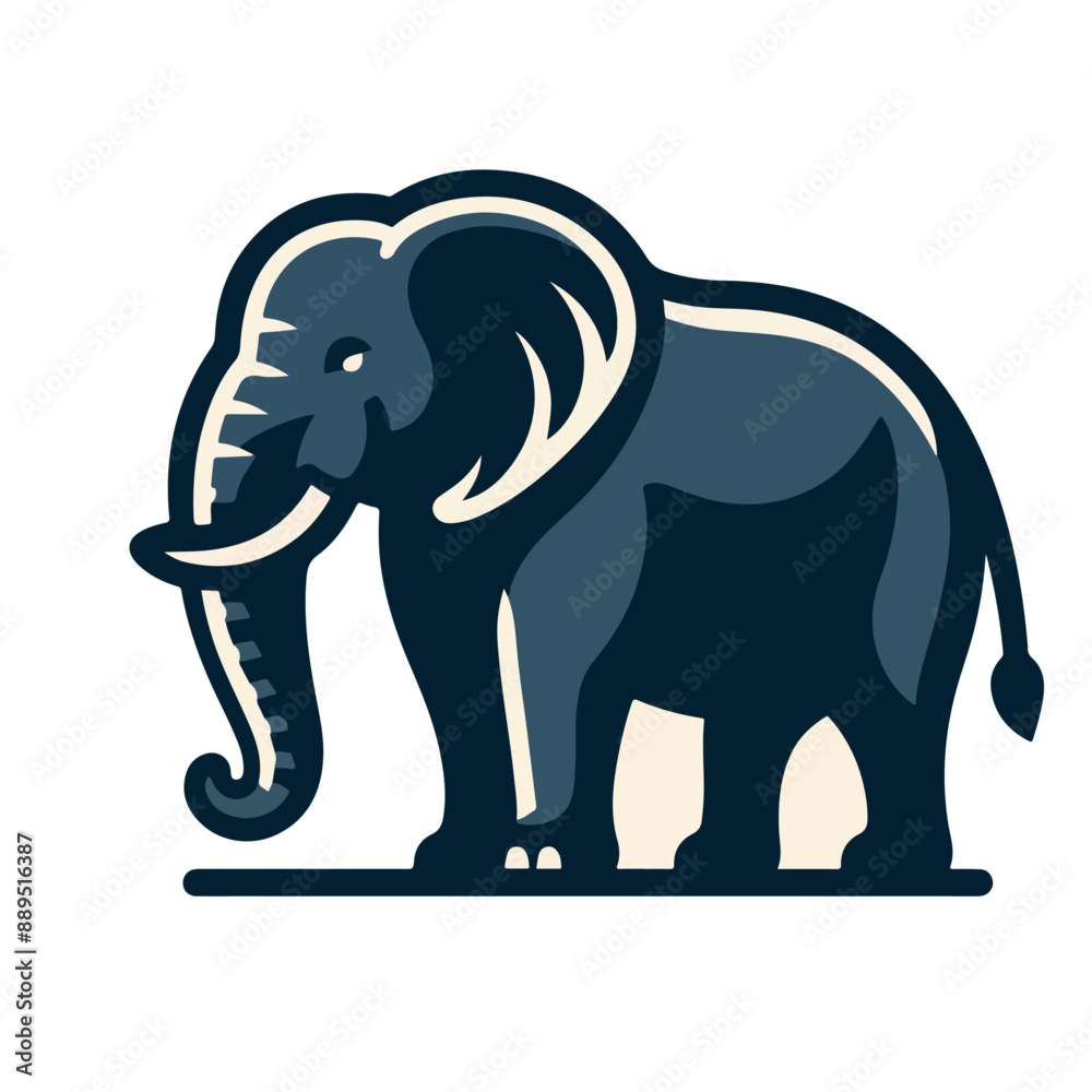 Obraz premium flat vector logo of an elephant.