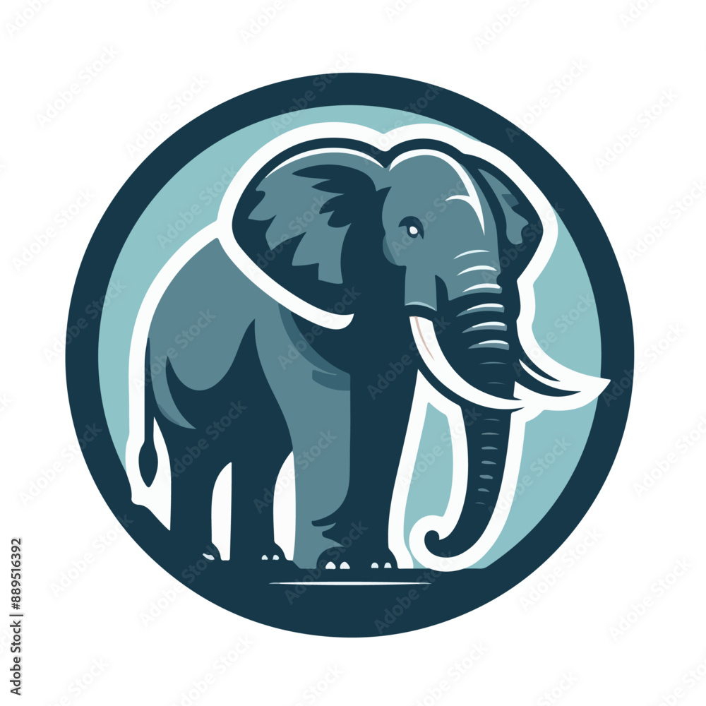 Fototapeta premium flat vector logo of an elephant.