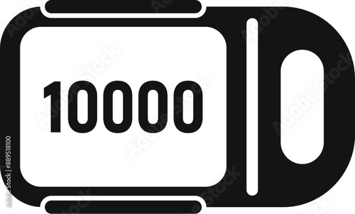 Fitness tracker showing 10000 steps icon in simple style on a white background