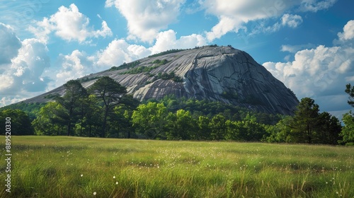 Stone Mountain in summer natural backdrop