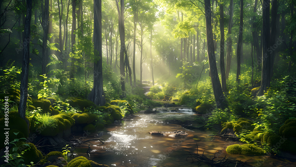 Obraz premium realistic high-resolution photo of forest, with detailed background