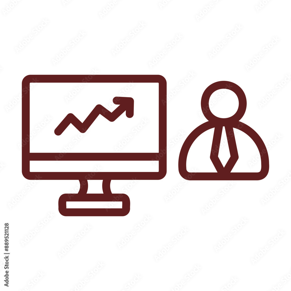 Trader Vector Line Maroon Icon Design Trader Vector Line Maroon Icon Design