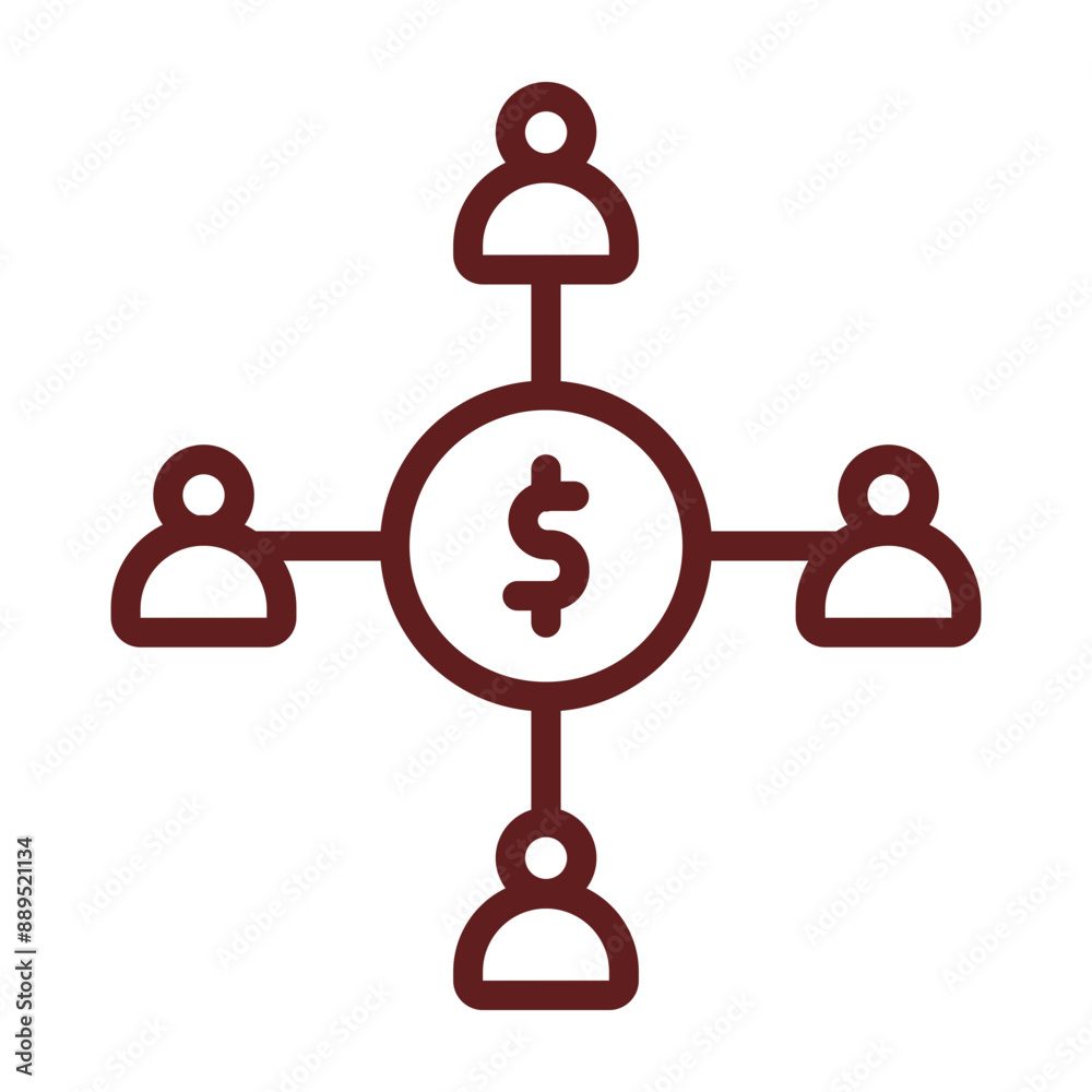 Crowdfunding Vector Line Maroon Icon Design Crowdfunding Vector Line Maroon Icon Design