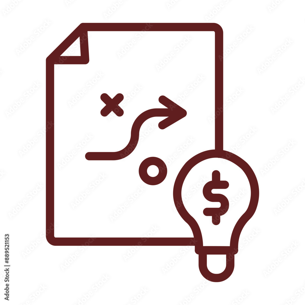 Strategy Vector Line Maroon Icon Design Strategy Vector Line Maroon Icon Design