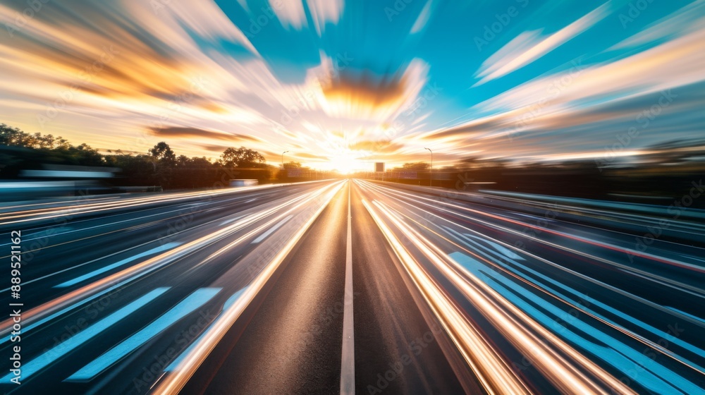 Blurry road at speed Blurry road at speed
