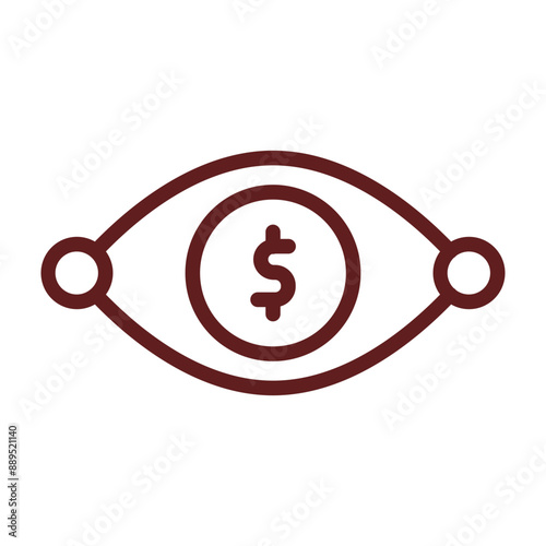 Visionary Vector Line Maroon Icon Design