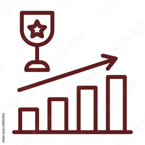 Success Vector Line Maroon Icon Design