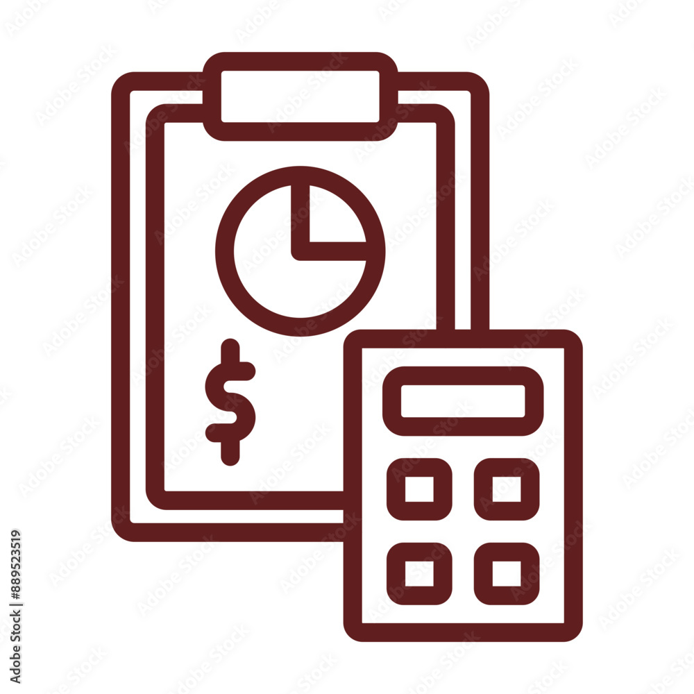 Report Vector Line Maroon Icon Design Report Vector Line Maroon Icon Design