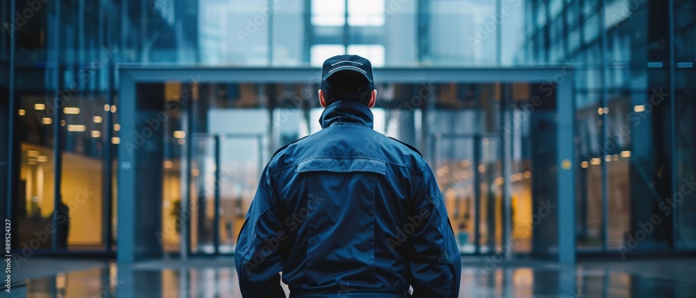 Vigilant Security Guard Responding to a Security Breach with Professionalism and Alertness Vigilant Security Guard Responding to a Security Breach with Professionalism and Alertness