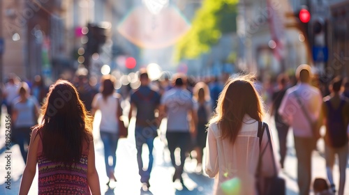 Crowd of People Walking on Busy Street © Mehak