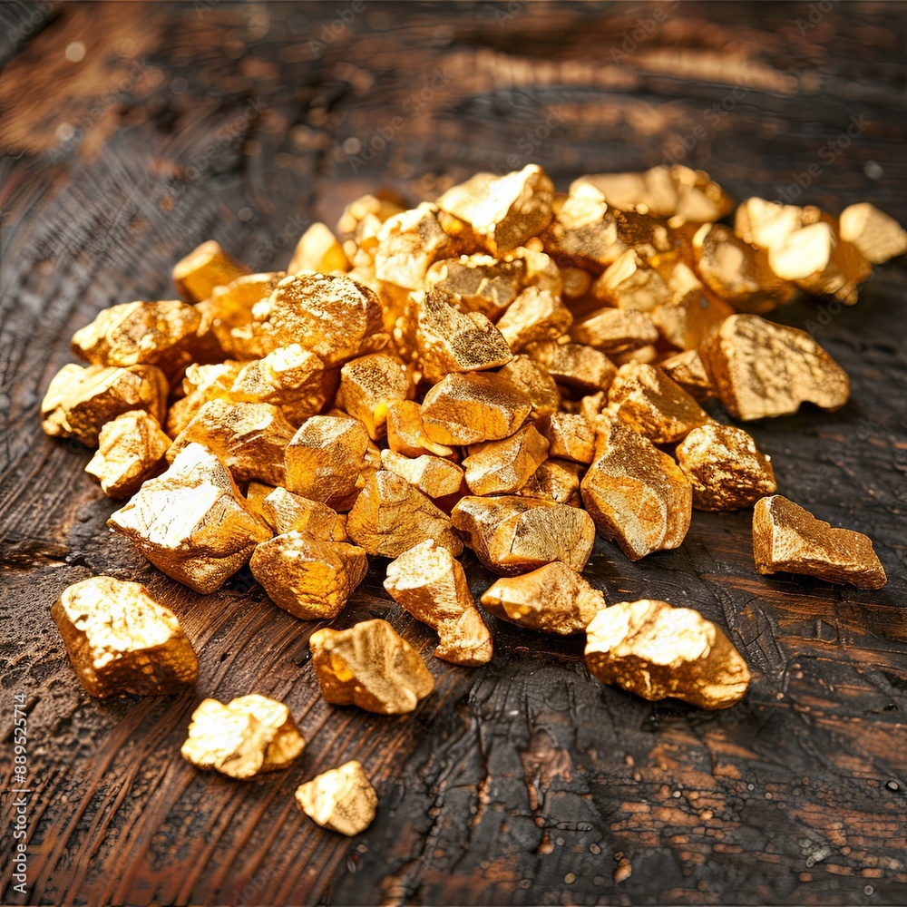 Close-Up of a Large Textured Gold Nugget on Dark Background Close-Up of a Large Textured Gold Nugget on Dark Background