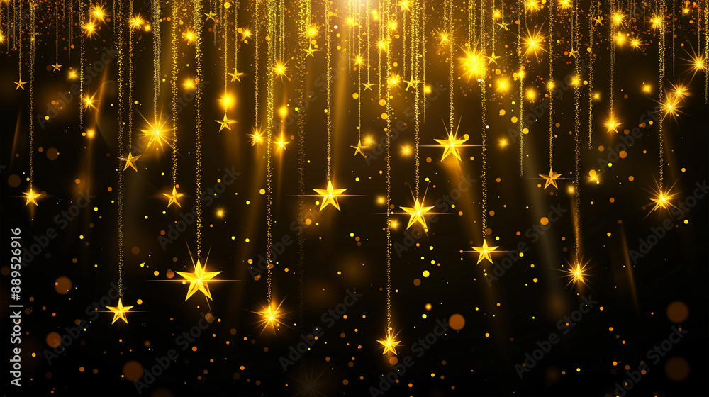 Obraz premium The gold hanging star isolation background, Illustration