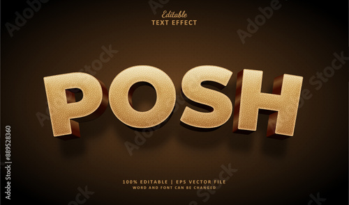 Posh Editable Text Effect Style 3d Modern Gold