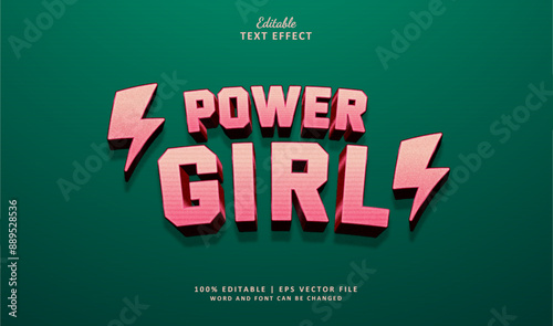 Power Girl  Editable Text Effect Style 3d Comic Superhero