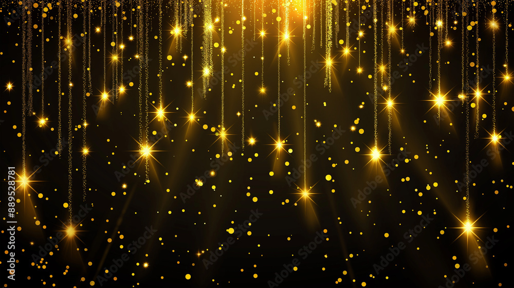 Obraz premium The gold hanging star isolation background, Illustration