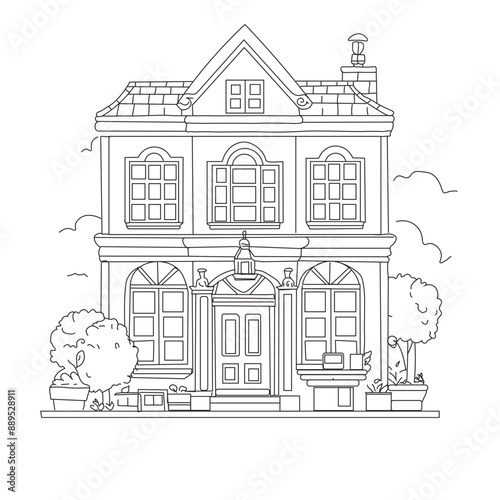 Wallpaper Mural illustration of a sketch of house Torontodigital.ca