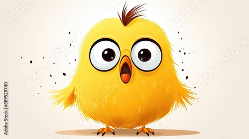 a yellow chick with big eyes 