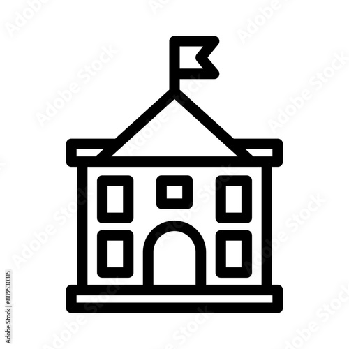 6 embassy line icon illustration vector graphic