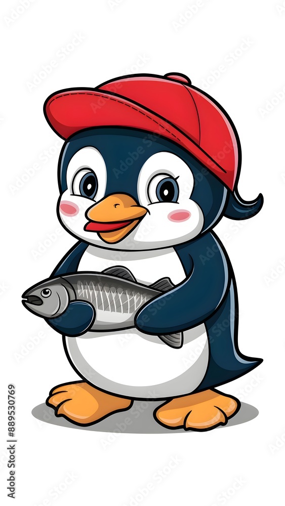 penguin with fish penguin with fish