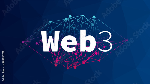 Decentralized internet web3. Network with blockchain, cryptocurrency, and decentralization. Abstract geometry background for illustration, marketplace, design element