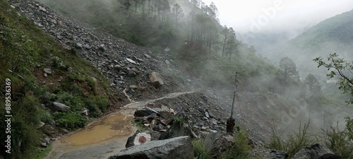 Cuadro en lienzo Mountain Land Slide