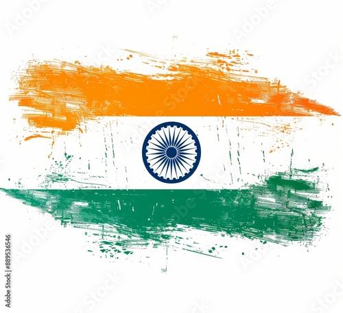 India independence day on the 15th of August concept. Creative colorful concept of the Indian flag on white background. Nationality, freedom and celebration concept. photo