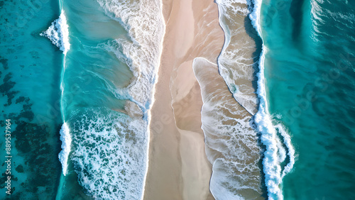 Beautiful beach drone shot, nice beach photo from bird eye, Island beach wallpaper design for screen background, ocean nice beach like water wallpapers, ocean sea waves beach. Island Surfing tropical