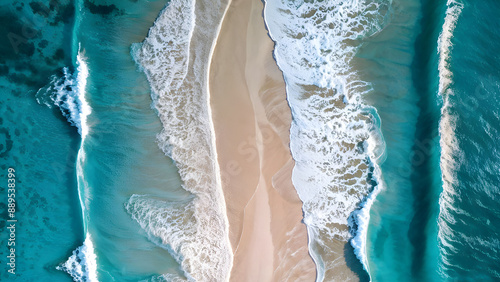 Beautiful beach drone shot, nice beach photo from bird eye, Island beach wallpaper design for screen background, ocean nice beach like water wallpapers, ocean sea waves beach. Island Surfing tropical