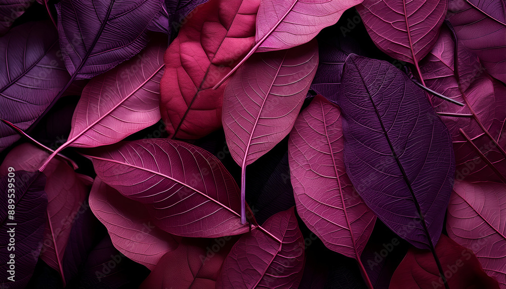 Close Up of Deep Purple and Red Leaves