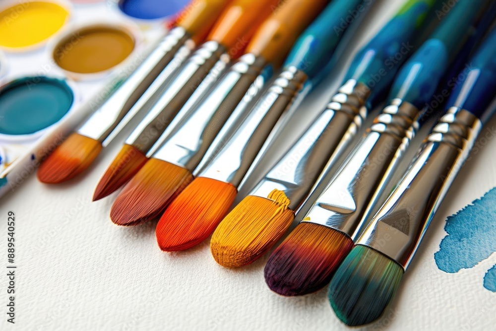 Watercolor Paint Set with Brushes and Palette Watercolor Paint Set with Brushes and Palette