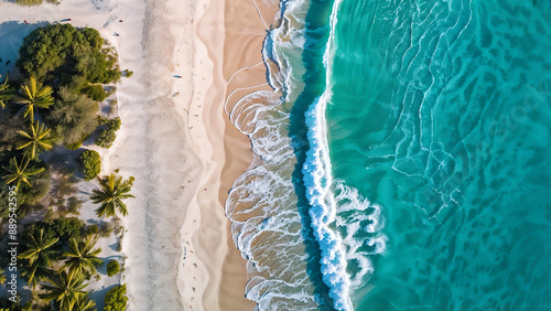Beautiful beach drone shot, nice beach photo from bird eye, Island beach wallpaper design for screen background, ocean nice beach like water wallpapers, ocean sea waves beach. Island Surfing tropical