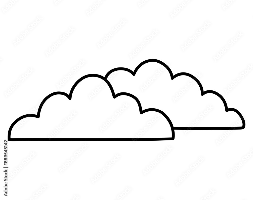 Clouds isolated on white background. Vector hand-drawn illustration in doodle style. Perfect for decorations, logo, various designs. Clouds isolated on white background. Vector hand-drawn illustration in doodle style. Perfect for decorations, logo, various designs.