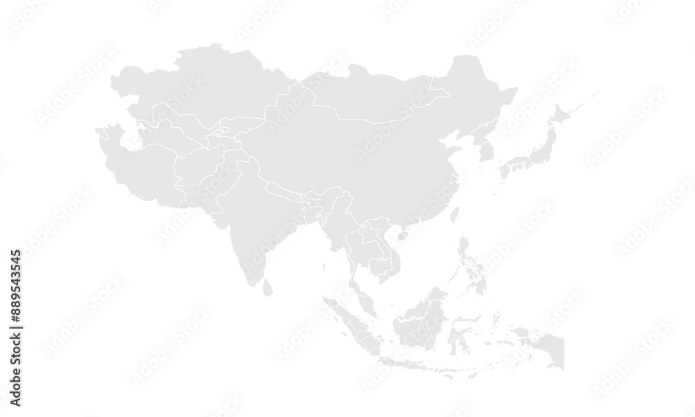 Asia map Grayscale,isolated on white background for website layouts,background,education, precise,customizable,Travel worldwide,map silhouette backdrop,earth geography, political,reports. Asia map Grayscale,isolated on white background for website layouts,background,education, precise,customizable,Travel worldwide,map silhouette backdrop,earth geography, political,reports.