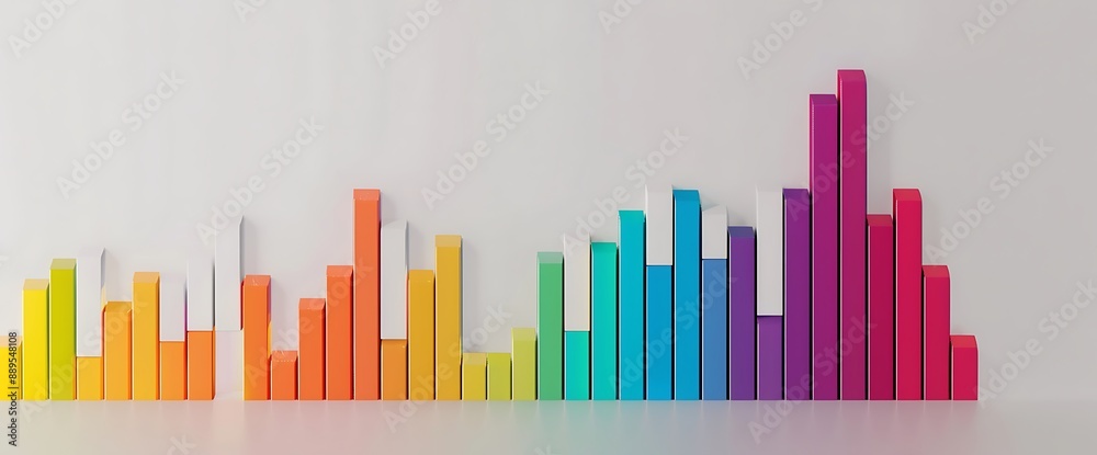 Graphically pleasing bar graph illustrating a sudden uptick in market performance on a white canvas. Graphically pleasing bar graph illustrating a sudden uptick in market performance on a white canvas.
