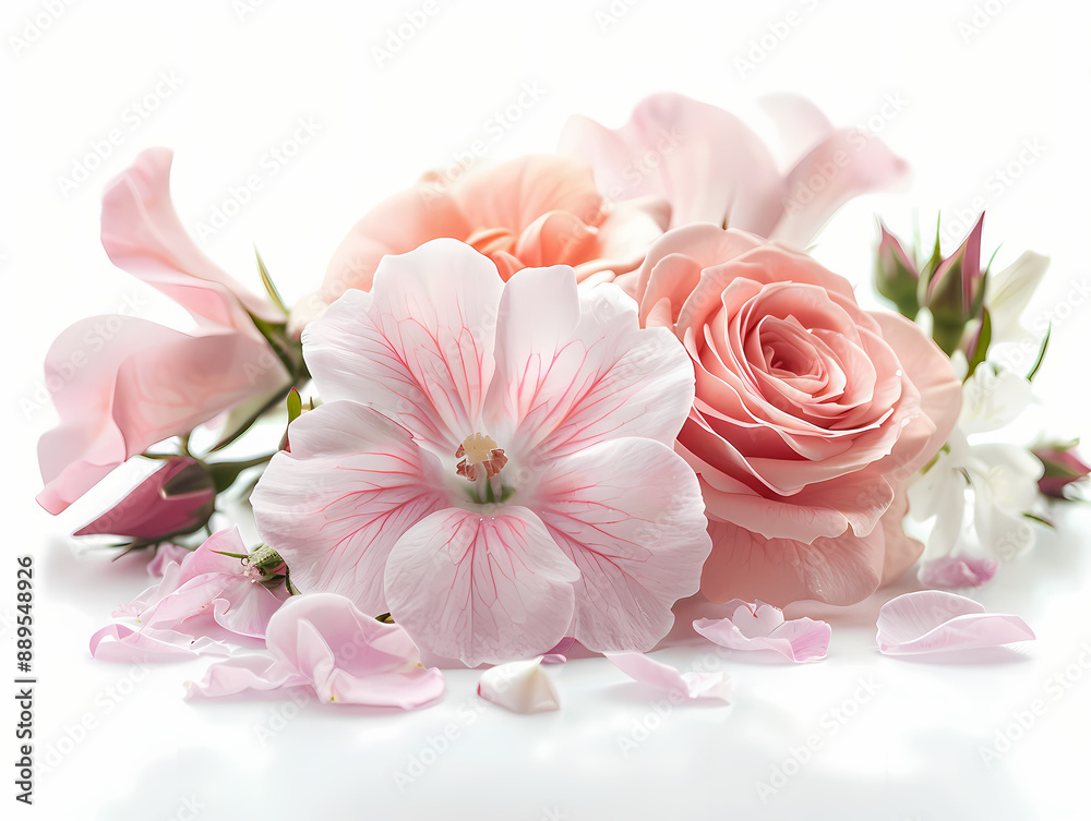 Fototapeta premium pink flowers isolated on white