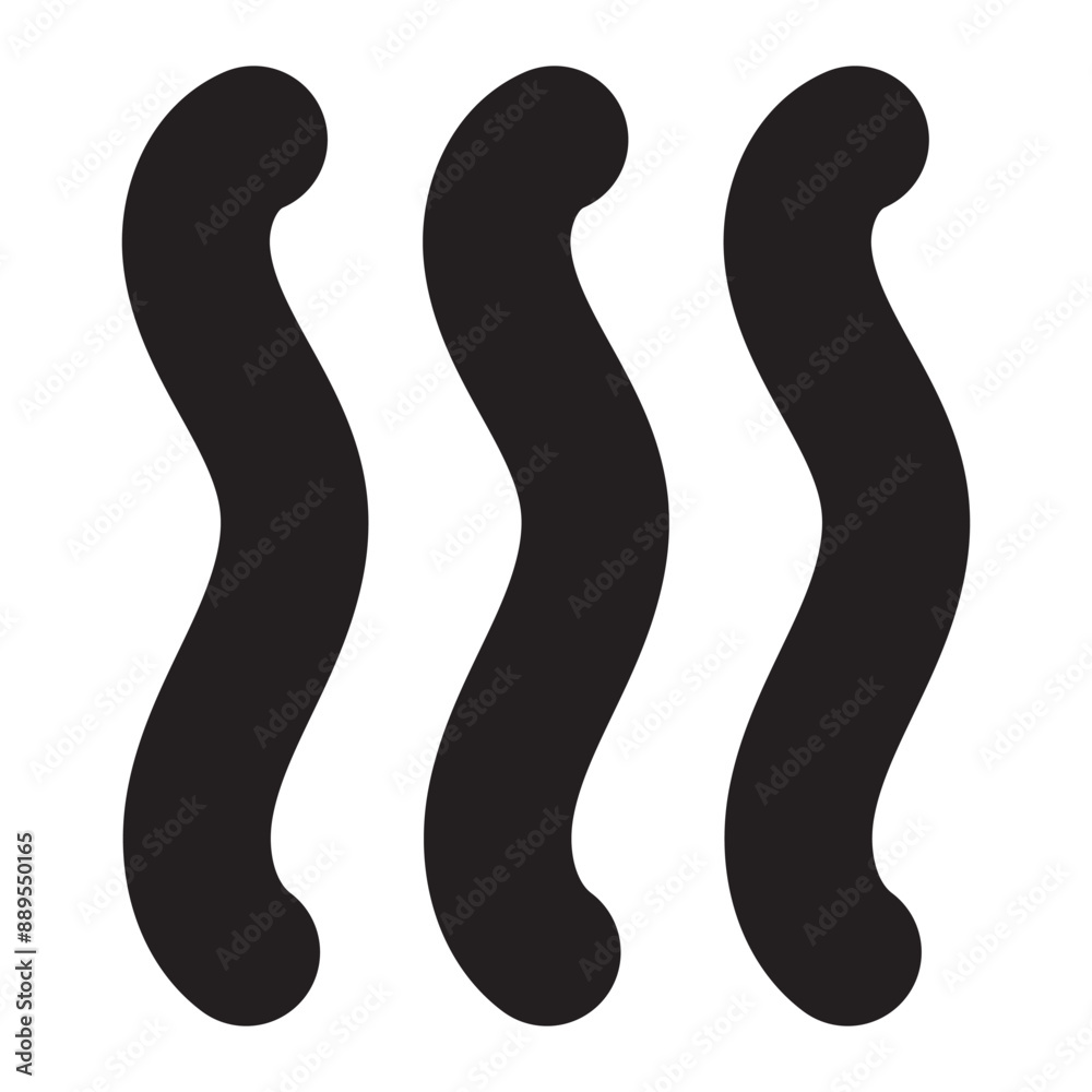 Curved vertical lines together. Smell or evaporation symbol. Vector icon. eps 10 Curved vertical lines together. Smell or evaporation symbol. Vector icon. eps 10