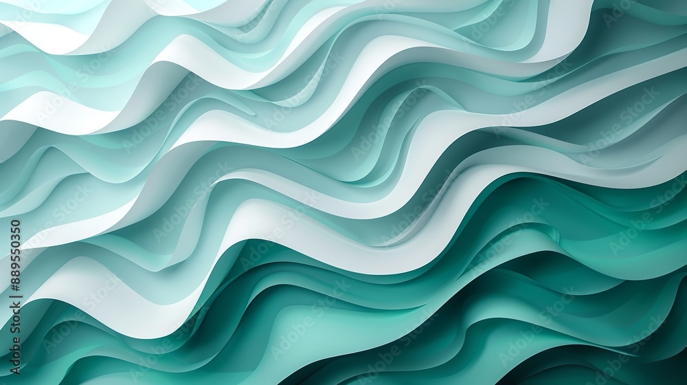 Abstract background with teal and white wavy geometric patterns creating a dynamic design. 32k, full ultra HD, high resolution Abstract background with teal and white wavy geometric patterns creating a dynamic design. 32k, full ultra HD, high resolution