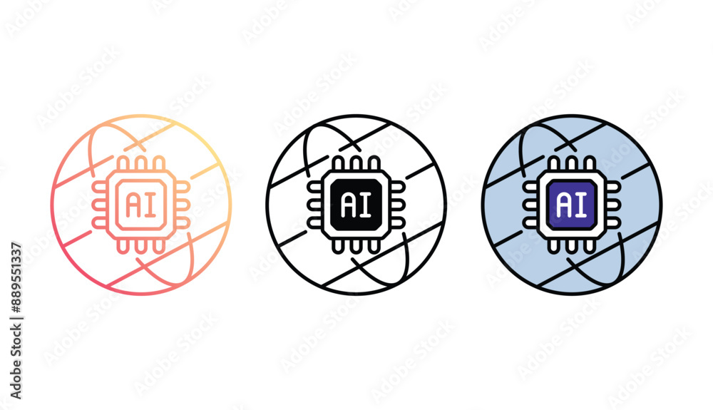 Obraz premium Globe icon design with white background stock illustration