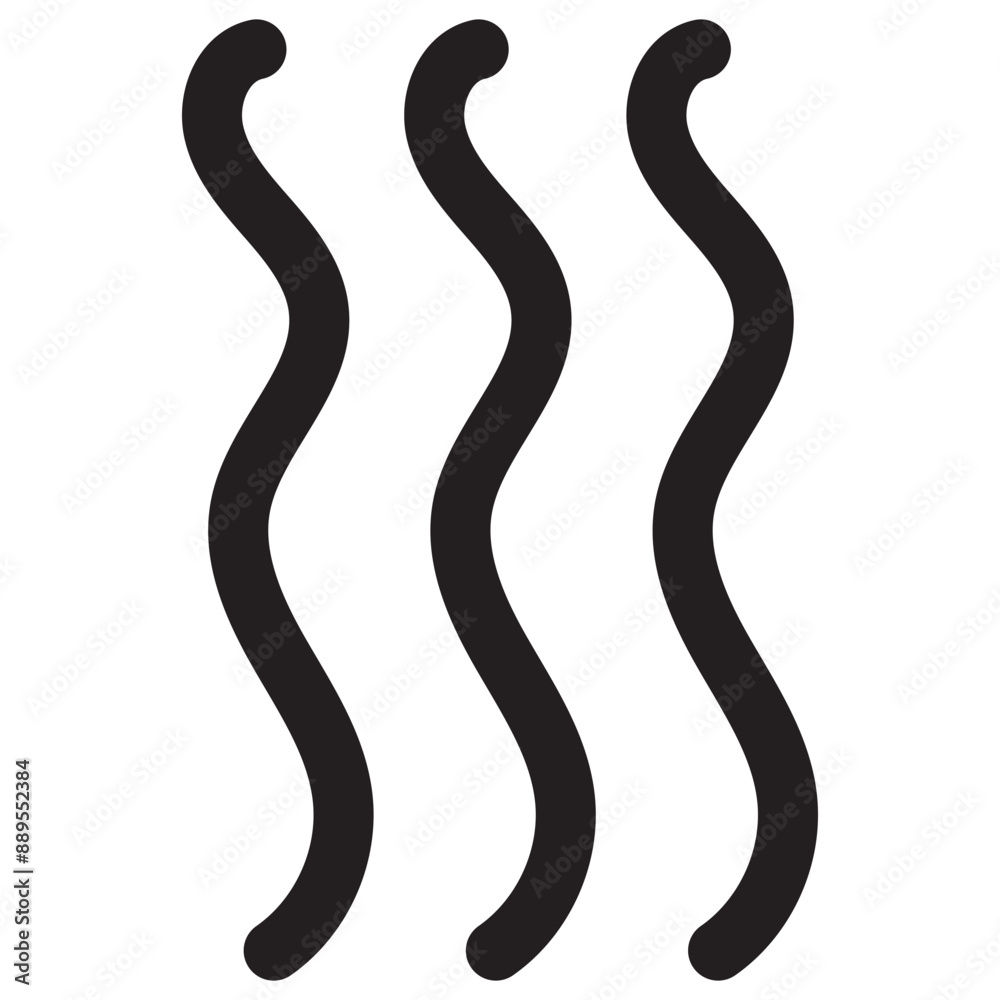 Curved vertical lines together. Smell or evaporation symbol. Vector icon. eps 10 Curved vertical lines together. Smell or evaporation symbol. Vector icon. eps 10
